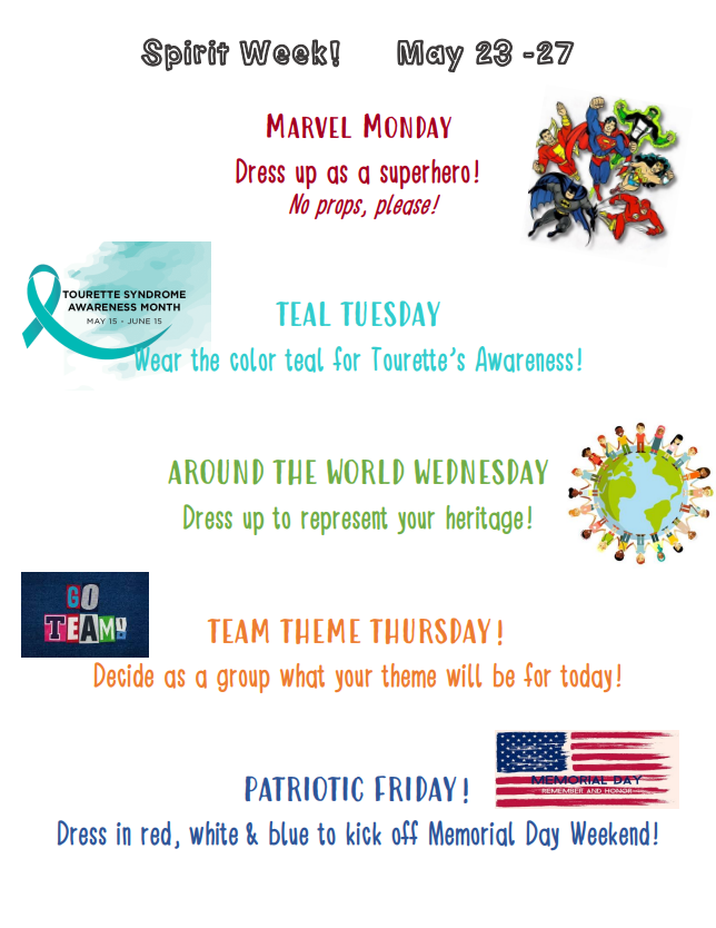 Spirit Week 5.23-5.27